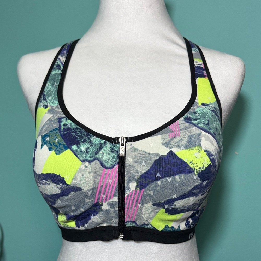 VSX Multicolor Zip-Front Sports Bra